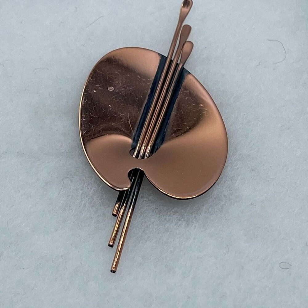 Vintage Renoir copper artist’s pallet brooch large minimal wear.